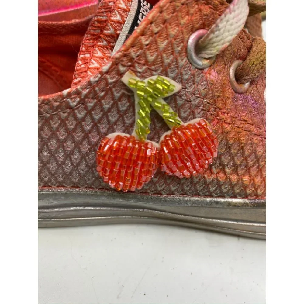 Converse Sneakers Customized Orange Silver Size 7 - Picture 13 of 13